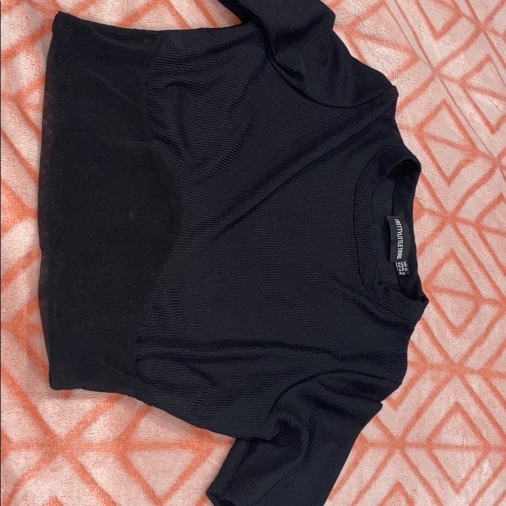 Pretty little thing black crop top